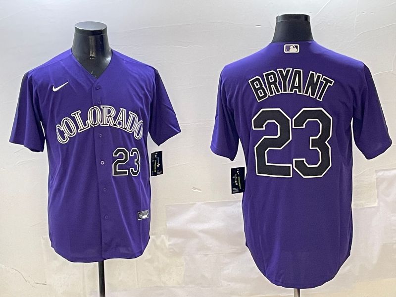 Men Colorado Rockies #23 Bryant Purple Game 2025 Nike MLB Jersey style 2